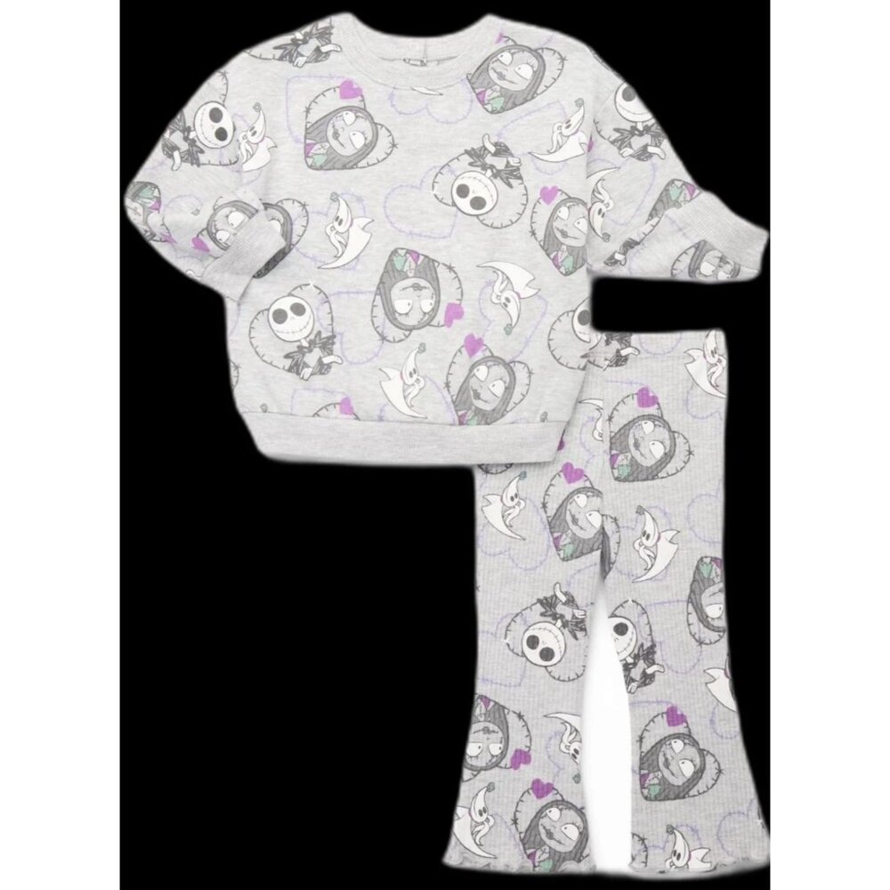 NWT Disney Nightmare Before Christmas Baby Girl Sweatshirt Flared Pants Set 12M